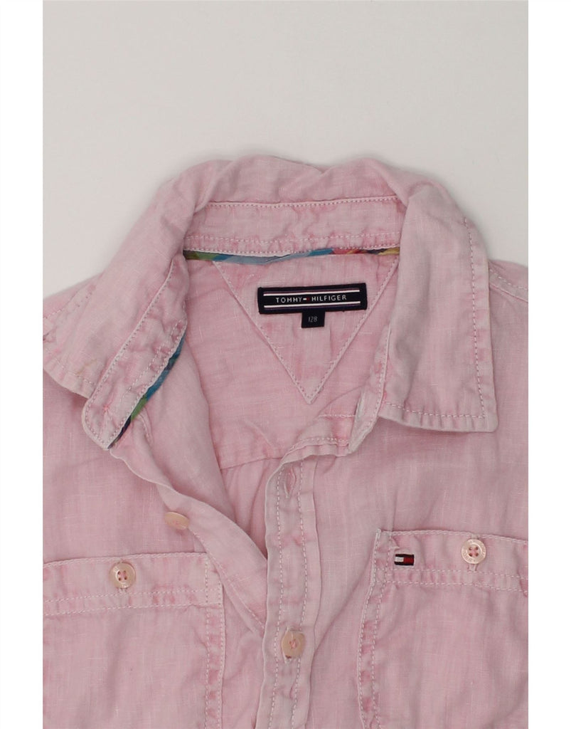 TOMMY HILFIGER Boys Shirt 7-8 Years Pink | Vintage Tommy Hilfiger | Thrift | Second-Hand Tommy Hilfiger | Used Clothing | Messina Hembry 