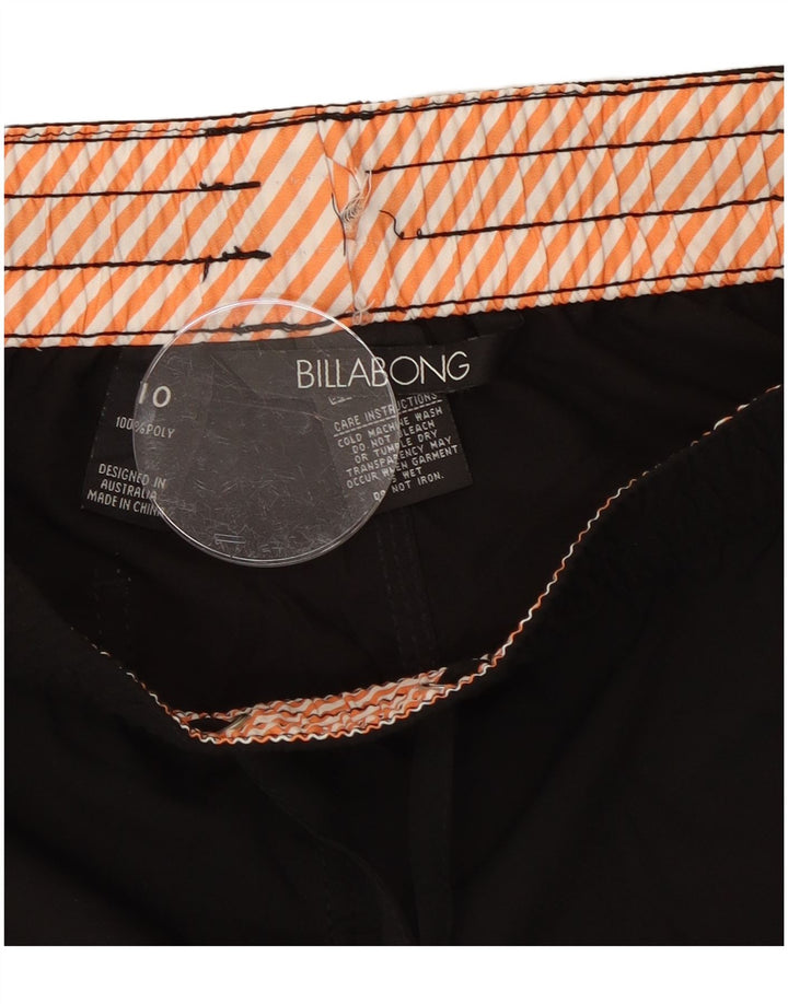 Billabong Womens Graphic Swimming Shorts US 10 Large Black Polyester
