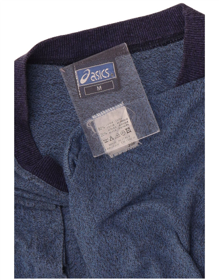 ASICS Mens T-Shirt Top Medium Blue Flecked Cotton