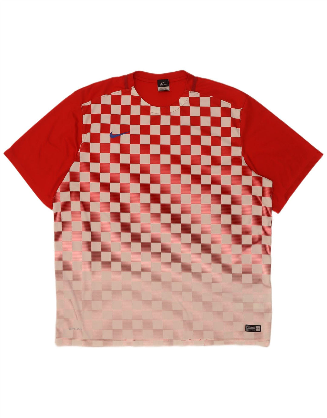 Nike Mens Dri Fit T-Shirt Top 2XL Red Geometric Polyester