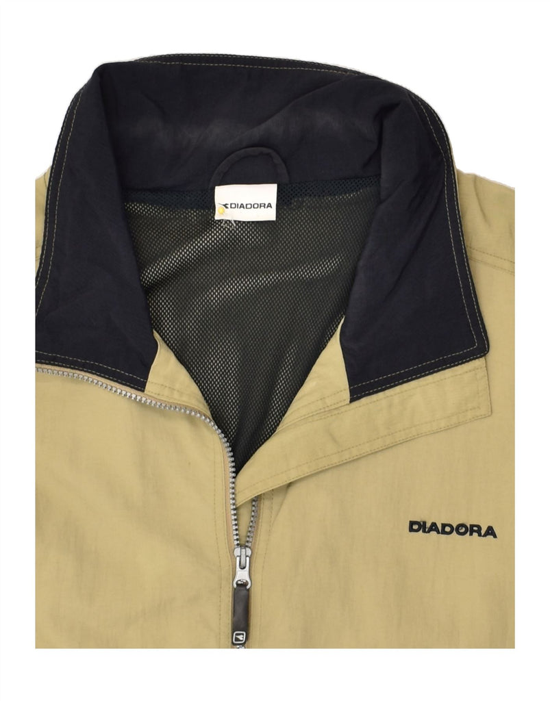 DIADORA Mens Windbreaker Jacket UK 42 XL Beige Polyamide | Vintage Diadora | Thrift | Second-Hand Diadora | Used Clothing | Messina Hembry 