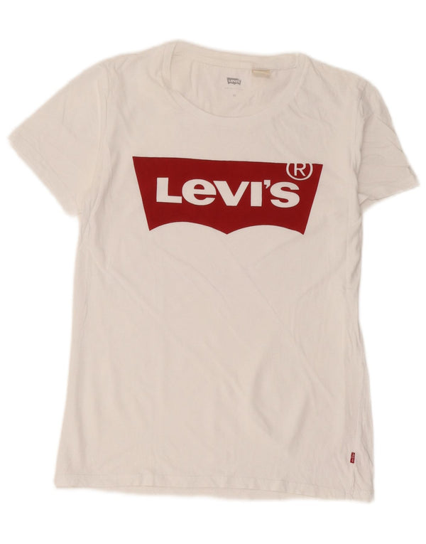 Levi's Womens Graphic T-Shirt Top UK 6 XS White