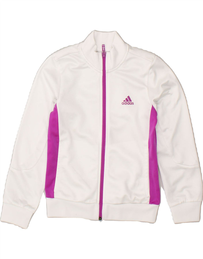 ADIDAS Girls Tracksuit Top Jacket 7-8 Years XS  White Colourblock | Vintage Adidas | Thrift | Second-Hand Adidas | Used Clothing | Messina Hembry 