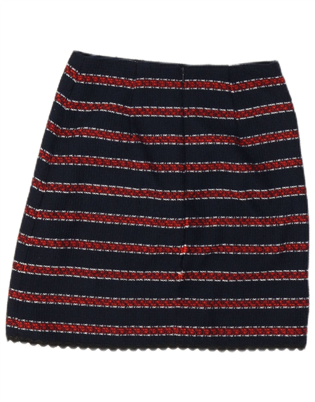 WAREHOUSE Womens Mini Skirt UK 8 Small W26  Navy Blue Striped Polyester