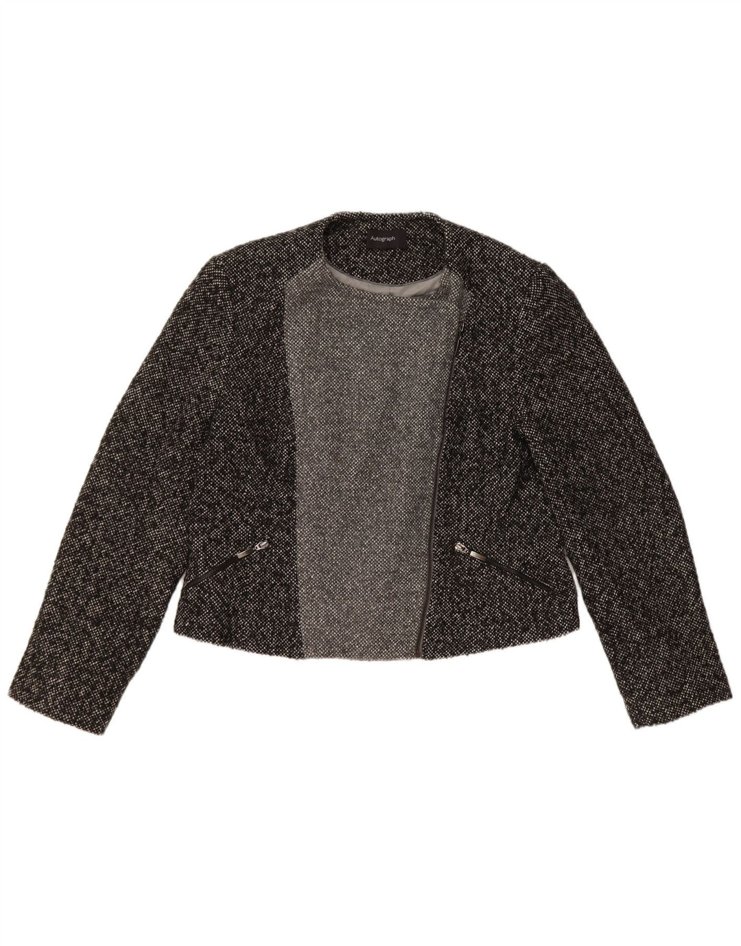 Marks & Spencer Womens Autograph Blazer Jacket UK 16 Large Grey Flecked