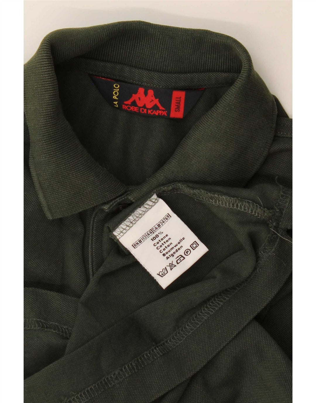 Kappa Mens Polo Shirt Small Khaki Cotton