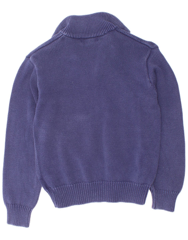 Polo Ralph Lauren Boys Zip Neck Jumper Sweater 9-10 Years Small Navy Blue