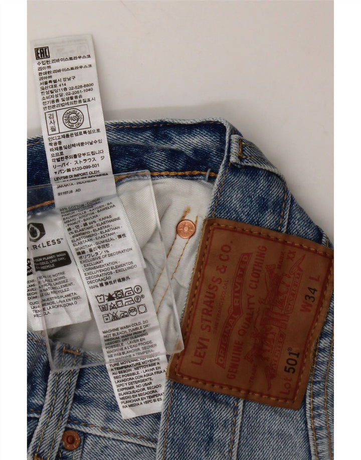 LEVI'S Mens 501 Denim Shorts W34 Large Blue Cotton