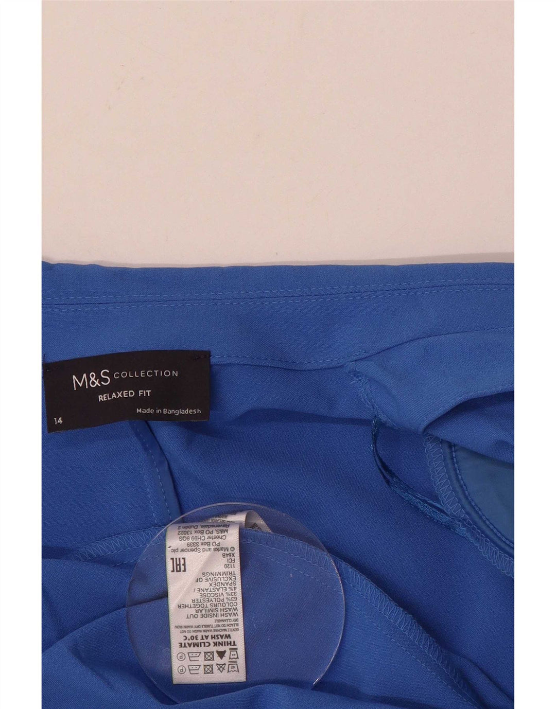 Marks & Spencer Womens 3/4 Sleeve Blazer Jacket UK 14 Large Blue