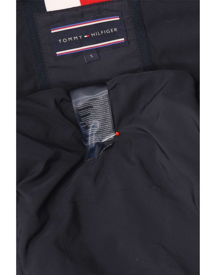 Tommy Hilfiger Mens Hooded Padded Jacket UK 36 Small Navy Blue Polyester