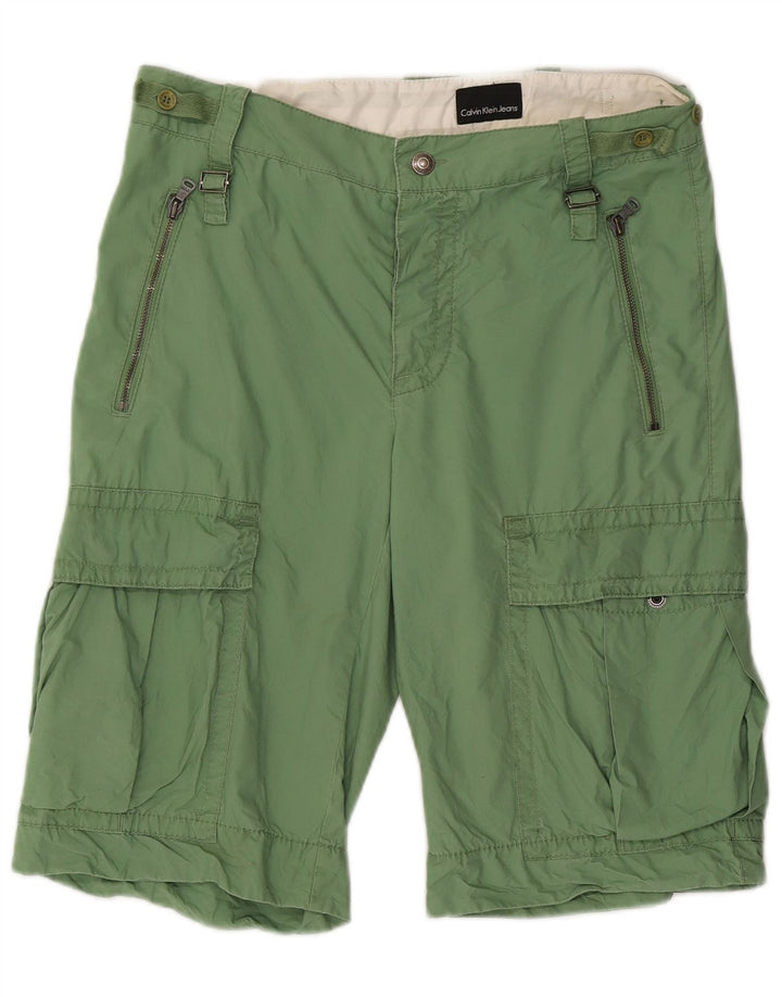 Calvin Klein Jeans Womens Cargo Shorts W32 Medium Green