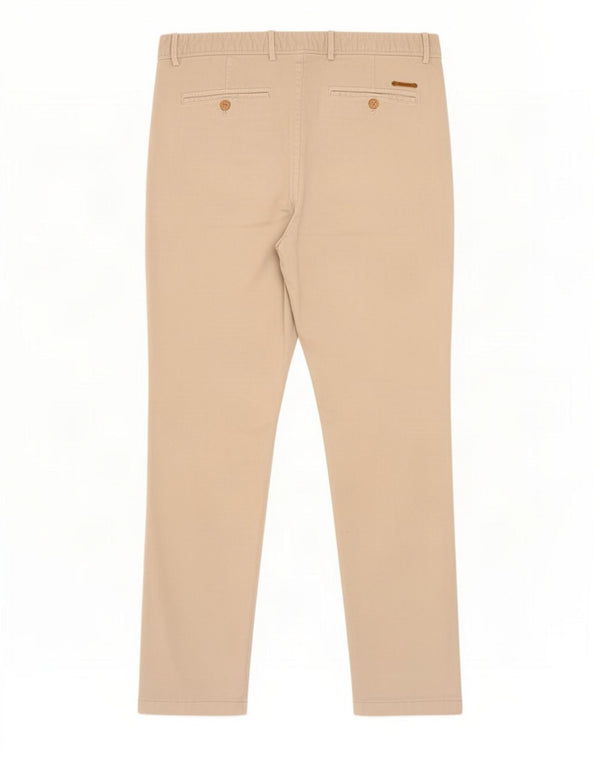Massimo Dutti Mens Slim Fit Chino Trousers EU 42 Large W32 L29 Beige