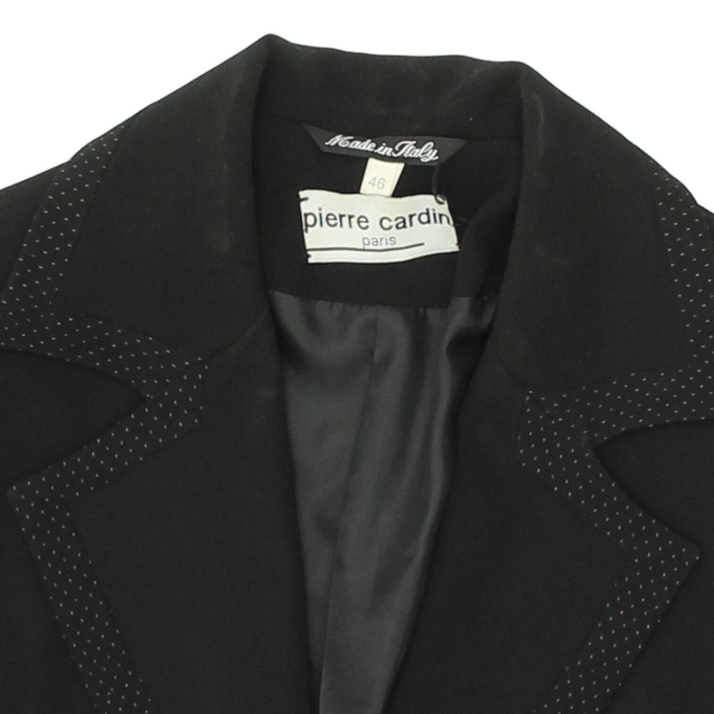 Pierre Cardin Womens Black Polyester Blazer Jacket | Vintage Designer Suit VTG | Vintage Messina Hembry | Thrift | Second-Hand Messina Hembry | Used Clothing | Messina Hembry 