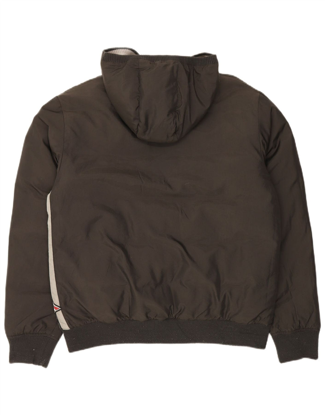 Bear Mens Hooded Reversible Padded Jacket UK 40 Large Grey Polyamide