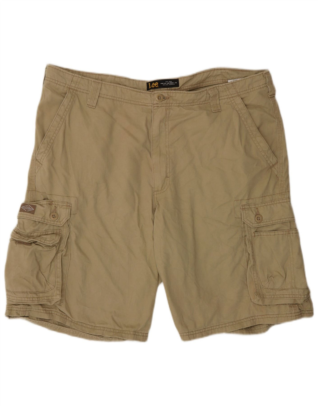 Lee Mens Cargo Shorts W40 XL Khaki Cotton