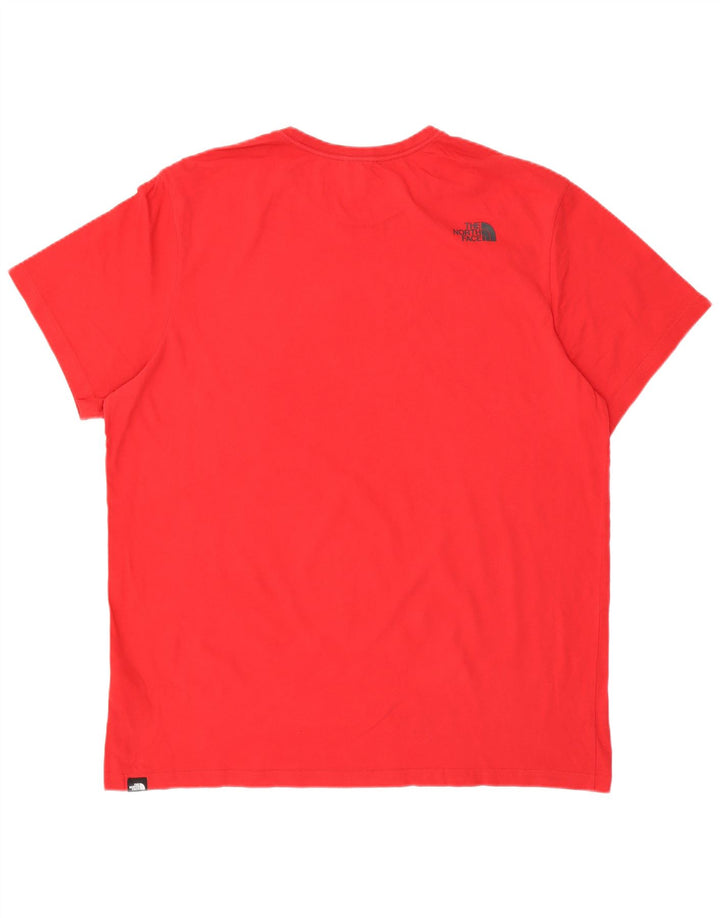 THE NORTH FACE Mens Graphic T-Shirt Top 2XL Red Cotton