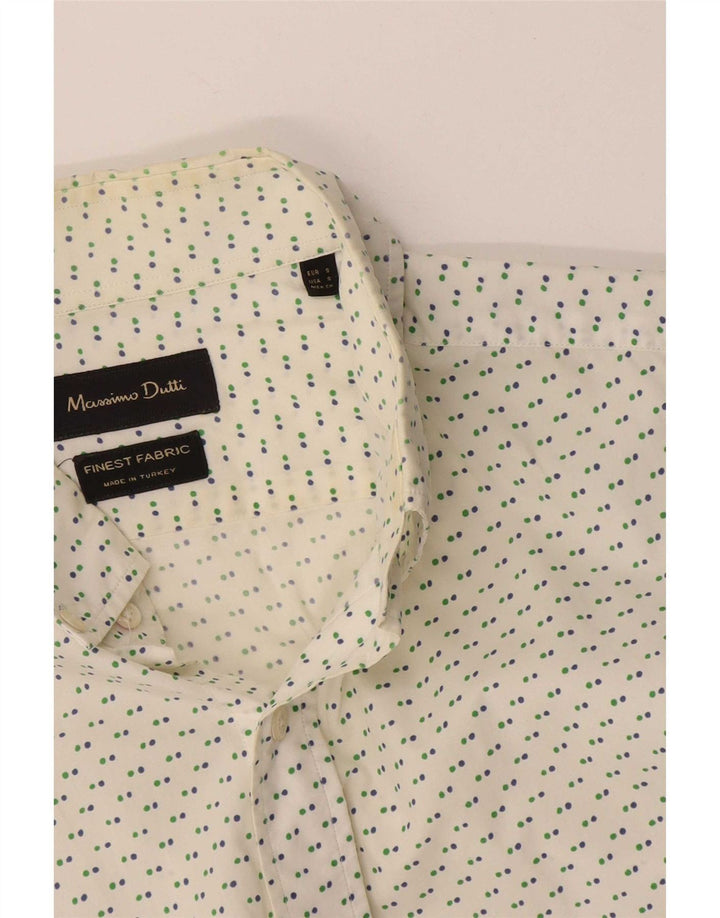 Massimo Dutti Mens Shirt Small White Spotted