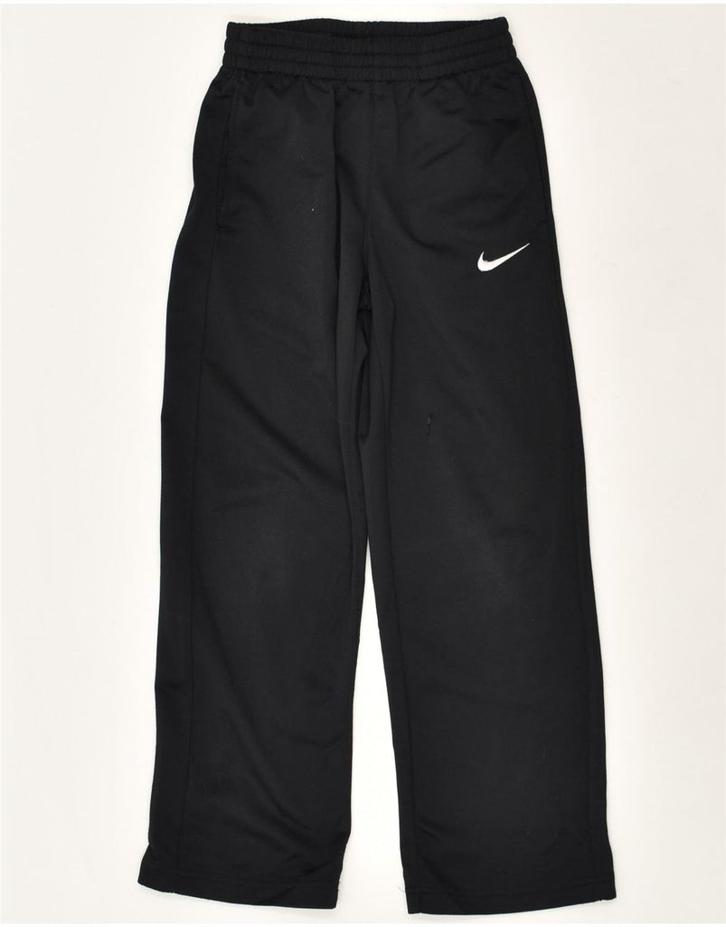 NIKE Boys Tracksuit Trousers 8-9 Years Small Black Polyester | Vintage Nike | Thrift | Second-Hand Nike | Used Clothing | Messina Hembry 