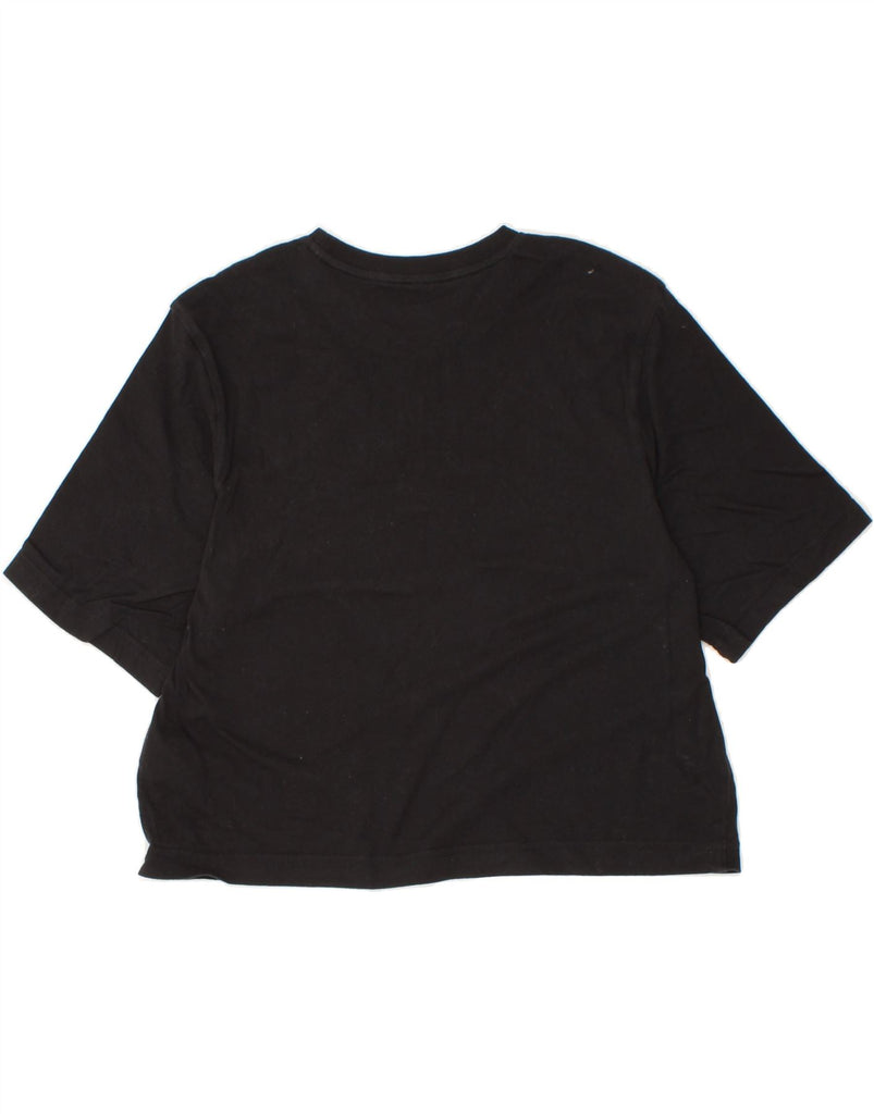 ADIDAS Womens Crop Graphic T-Shirt Top UK 8/10 Small Black Cotton Vintage Adidas and Second-Hand Adidas from Messina Hembry 