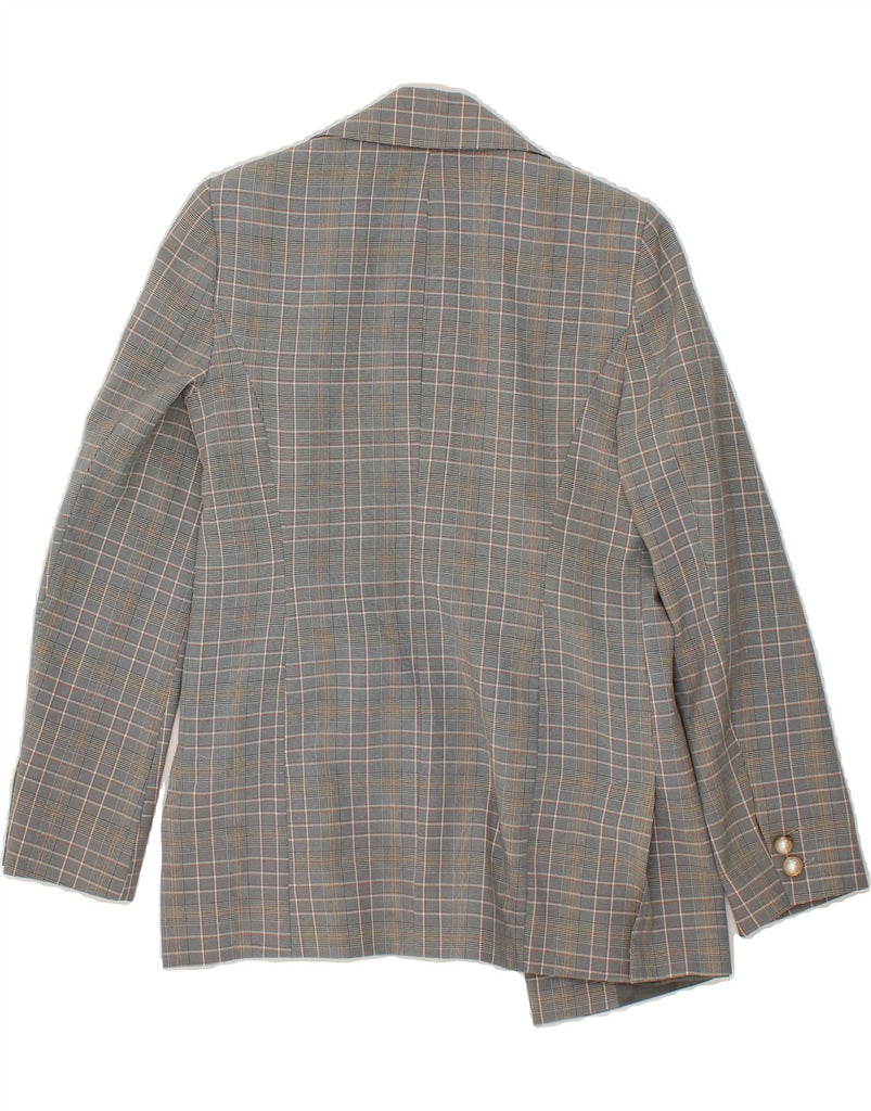 MISS SELFRIDGE Womens Open Blazer Jacket UK 8 Small Grey Check Polyester Vintage Miss Selfridge and Second-Hand Miss Selfridge from Messina Hembry 