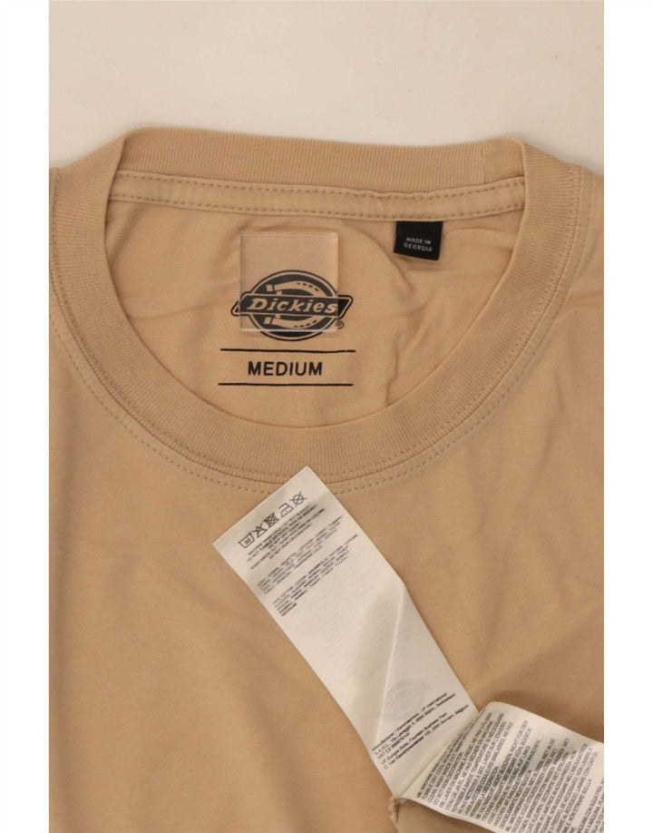 Dickies Mens T-Shirt Top Medium Beige Cotton