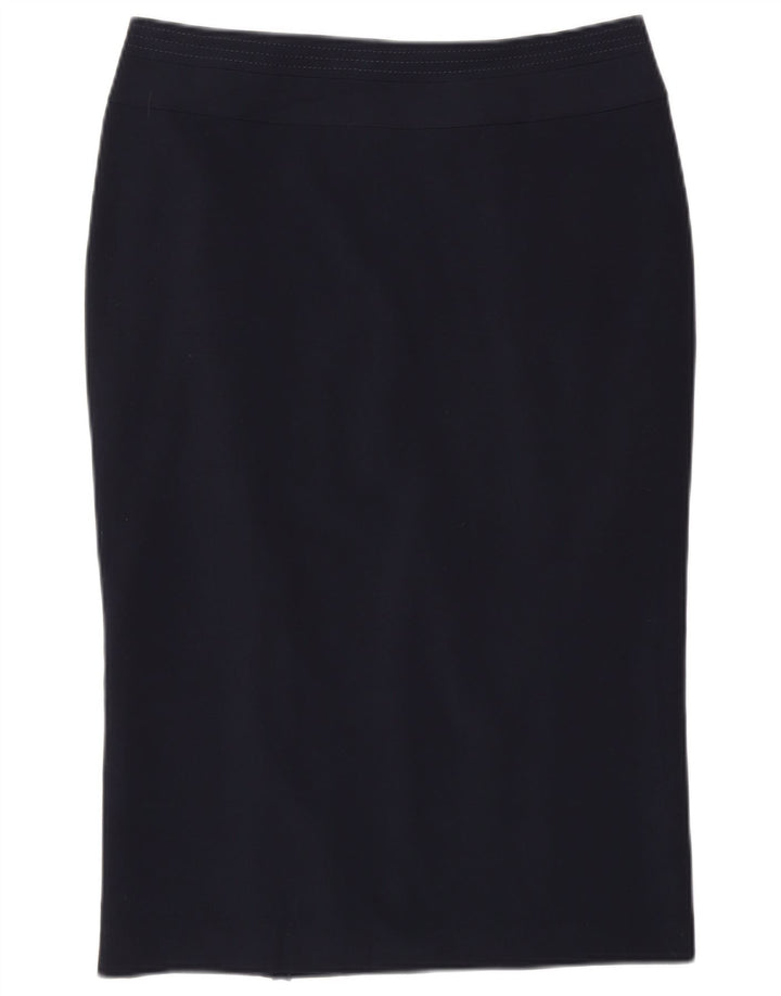 Marks & Spencer Womens Pencil Skirt UK 12 Medium W30 Navy Blue Polyester
