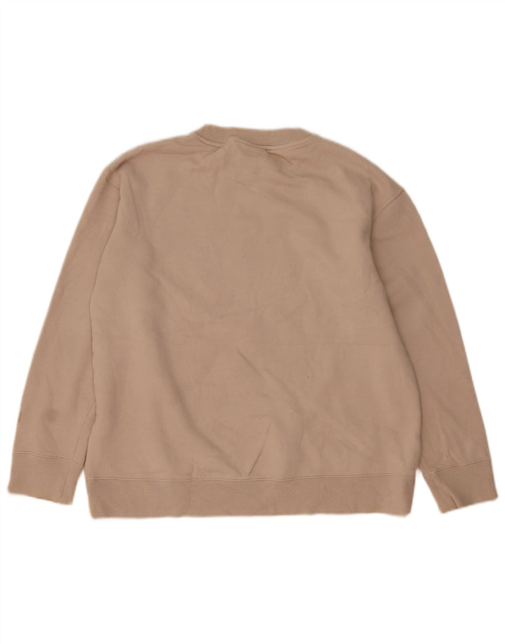 Adidas Womens Graphic Oversized Sweatshirt Jumper UK 8 Small Beige Cotton