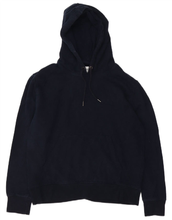 Marks & Spencer Womens Hoodie Jumper Medium Navy Blue Cotton