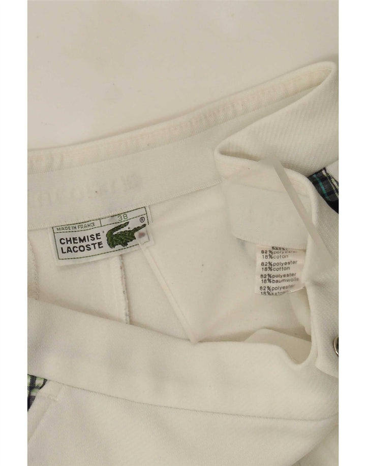 Lacoste Mens Chino Shorts Size 38 Small W28 White Check Polyester