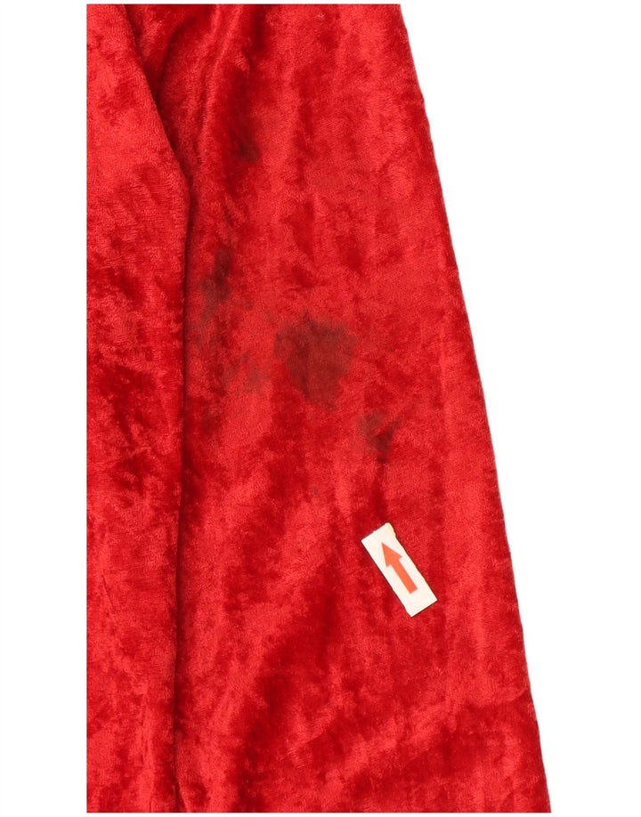 Vintage Womens Velvet Bodysuit UK 14 Medium Red Cotton
