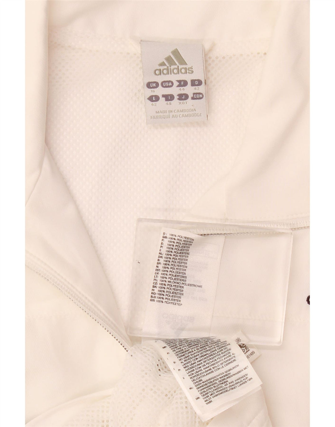 Adidas Womens Climalite Tracksuit Top Jacket UK 16 Large White Polyester