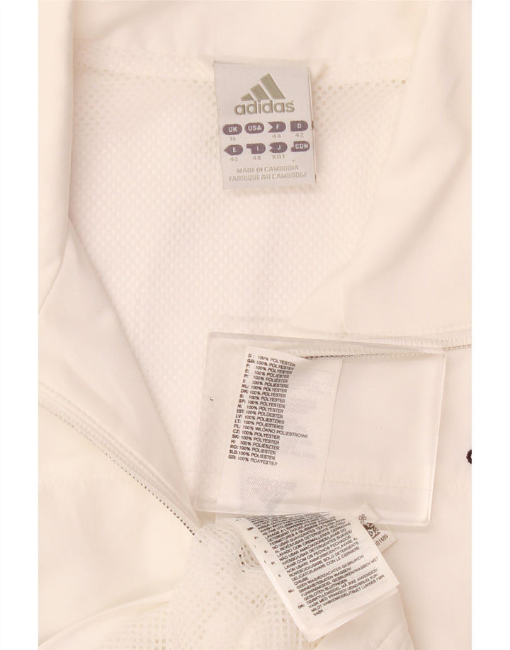 Adidas Womens Climalite Tracksuit Top Jacket UK 16 Large White Polyester