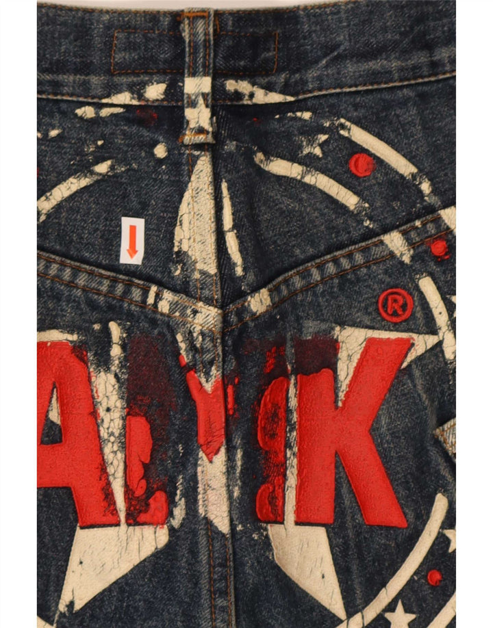 Andrew Mackenzie Mens Graphic Capri Jeans IT 48 Medium W30 L20 Blue Cotton