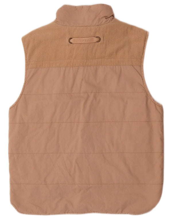 Fila Mens Padded Gilet UK 38 Medium Beige Cotton