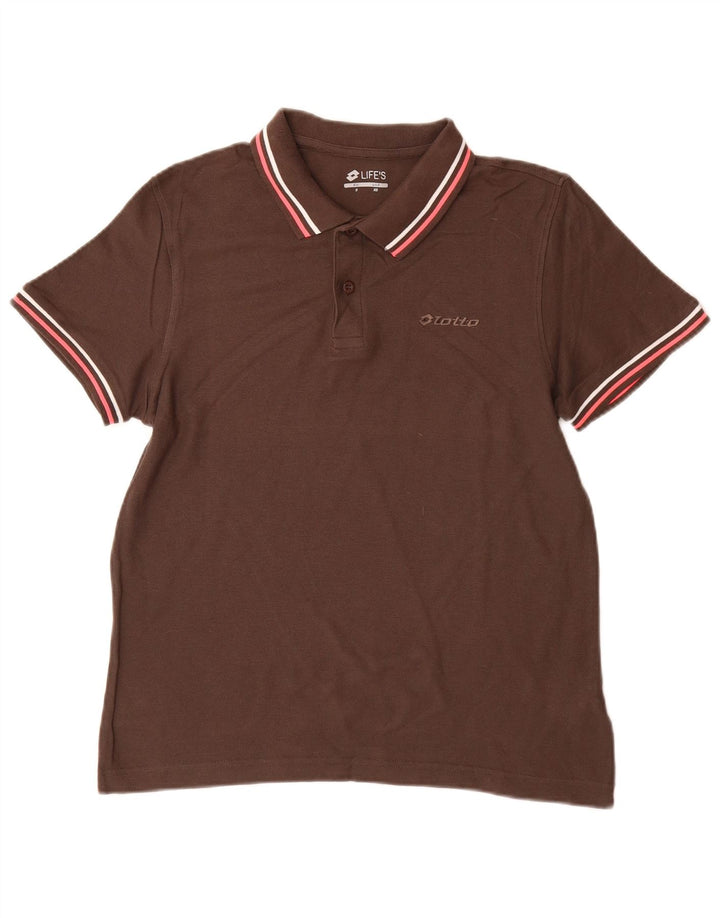 LOTTO Mens Polo Shirt XS Brown Cotton