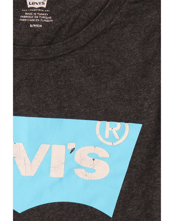 LEVI'S Mens Graphic T-Shirt Top Small Grey Cotton