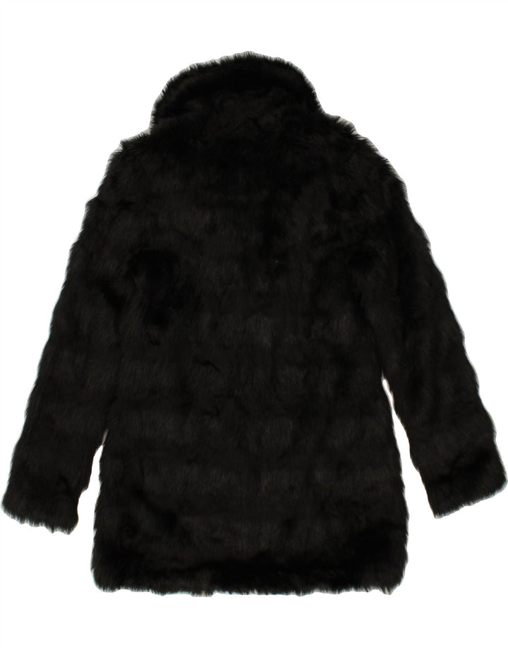 VINTAGE Womens Faux Fur Coat UK 12 Medium Black Modacryl Vintage Vintage and Second-Hand Vintage from Messina Hembry 