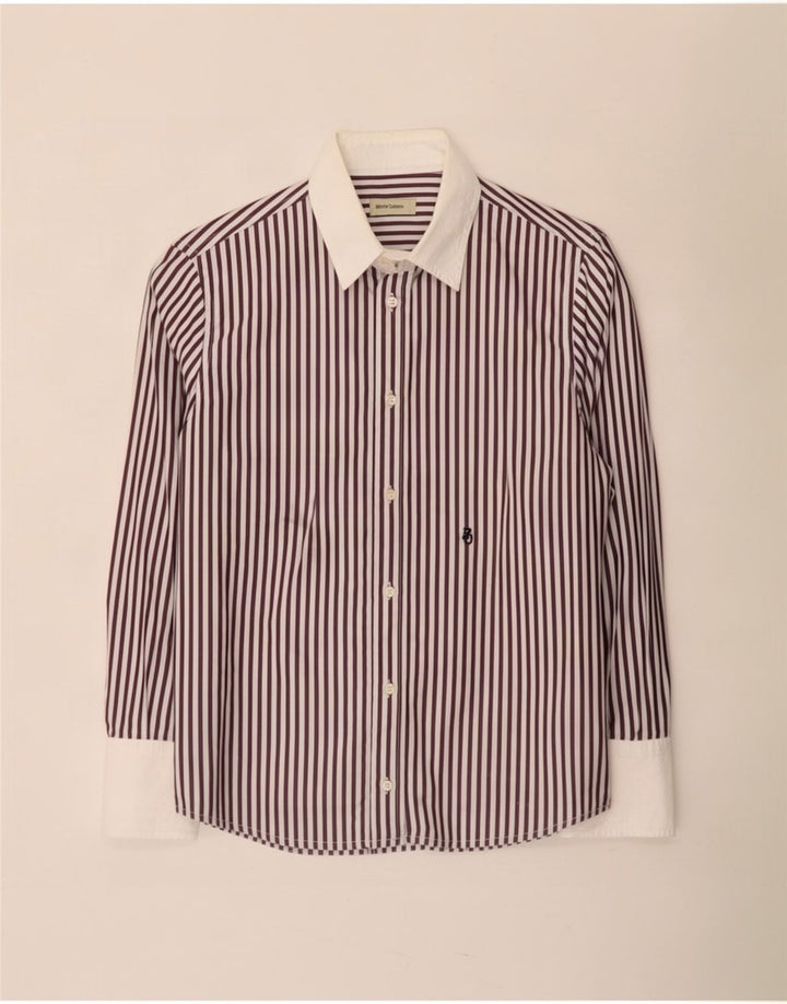 Henry Cottons Womens Shirt IT 44 Medium White Pinstripe