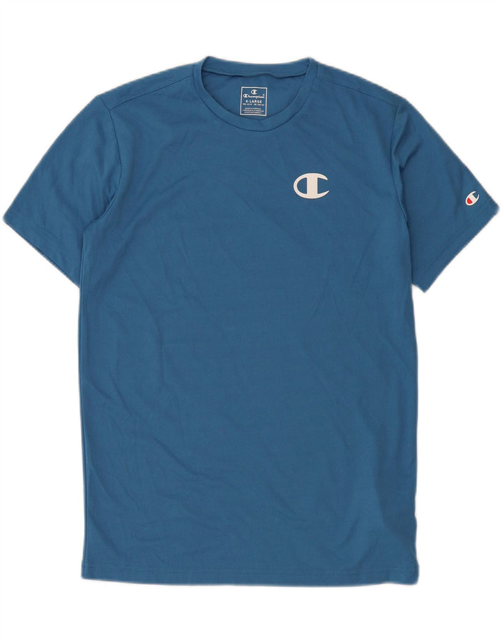 CHAMPION Boys Graphic T-Shirt Top 13-14 Years XL Blue Polyester Vintage Champion and Second-Hand Champion from Messina Hembry 