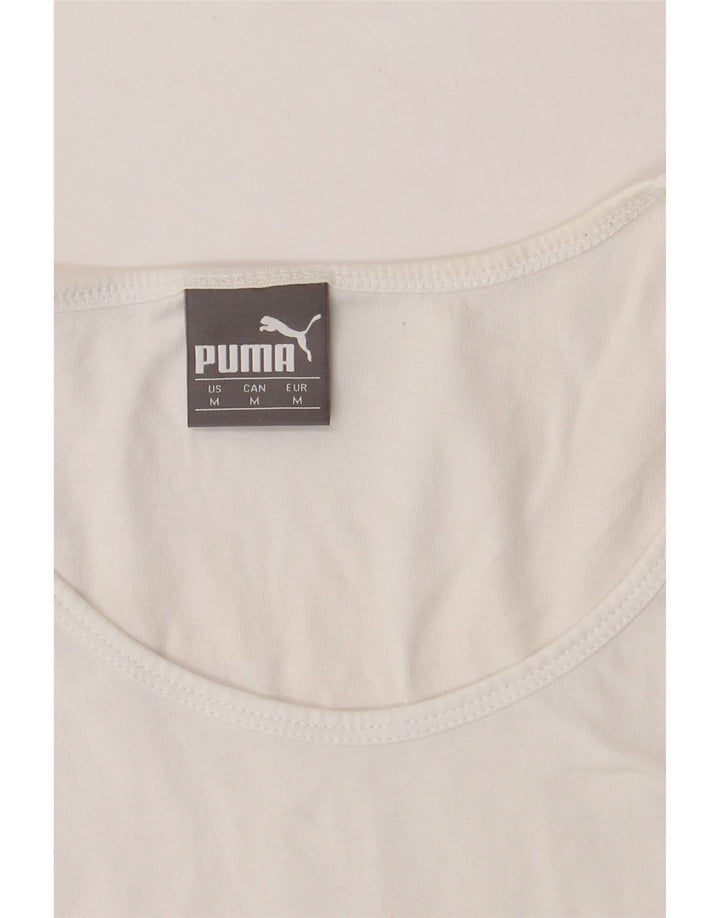 PUMA Mens Graphic Vest Top Medium White Vintage Puma and Second-Hand Puma from Messina Hembry 