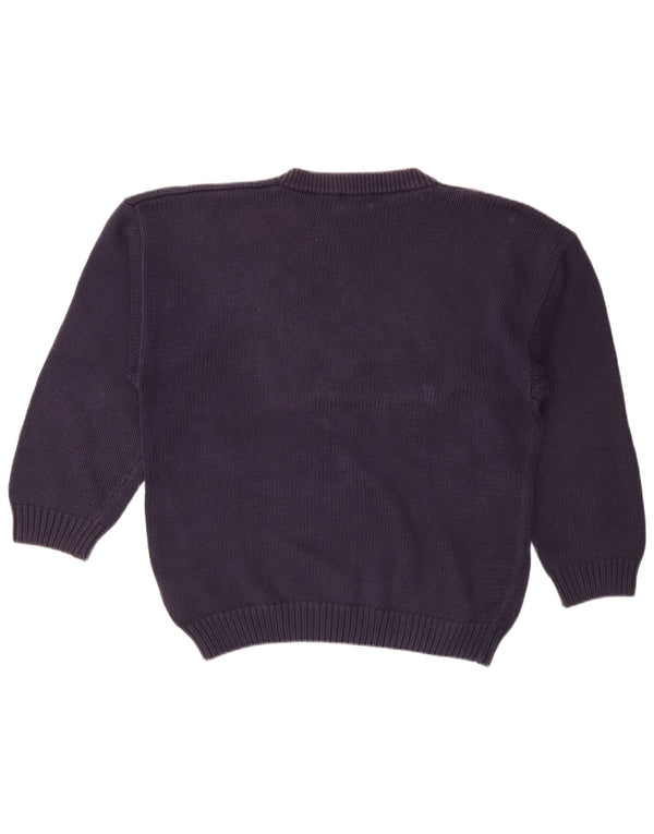 St. Bernard Mens Crew Neck Jumper Sweater Large Navy Blue Argyle/Diamond