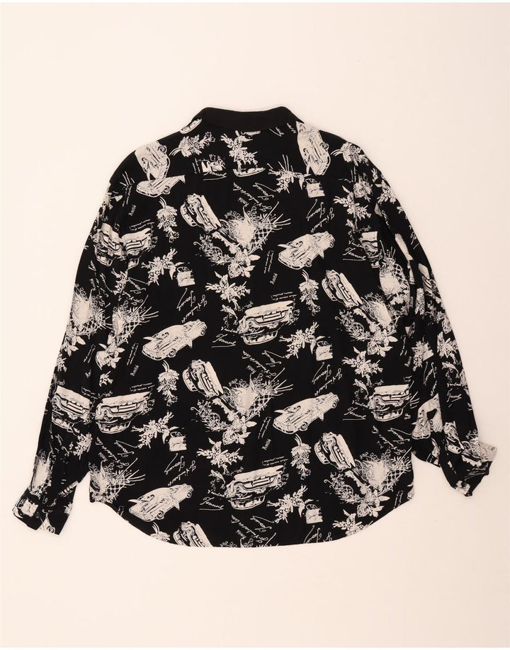 VINTAGE Mens Graphic Pullover Shirt Medium Black