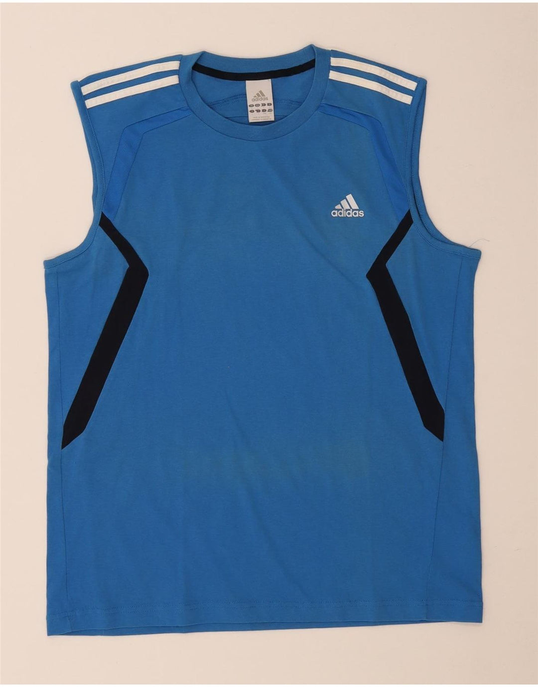 Adidas Mens Climalite Vest Top Large Blue Colourblock Cotton