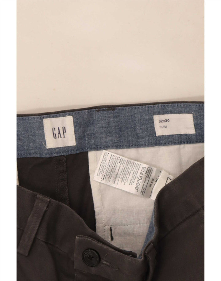 Gap Mens Slim Chino Trousers W32 L30 Grey Cotton