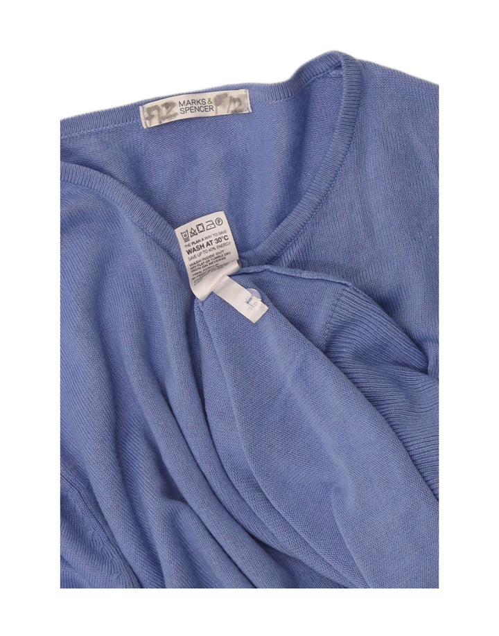 Marks & Spencer Womens Cardigan Sweater UK 14 Large  Blue Acrylic