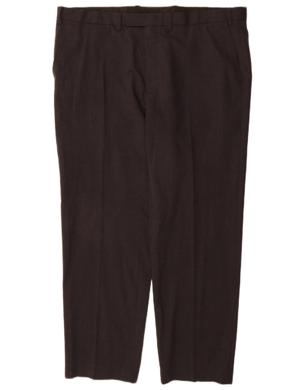 Marks & Spencer Mens Regular Fit Suit Trousers W42 L31 Grey Wool