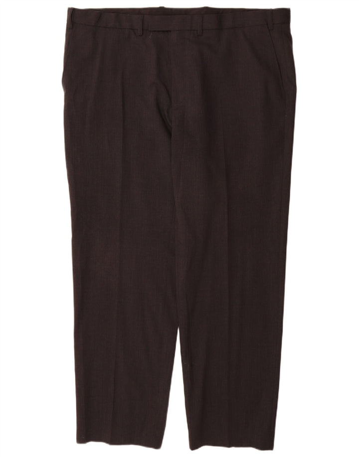 Marks & Spencer Mens Regular Fit Suit Trousers W42 L31 Grey Wool