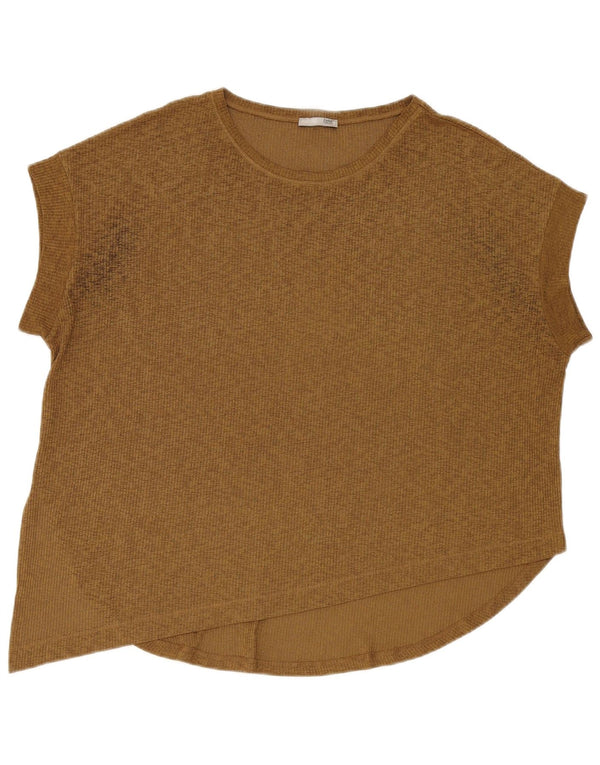 Zara Womens Asymmetric Oversized Blouse Top UK 16 Large Khaki