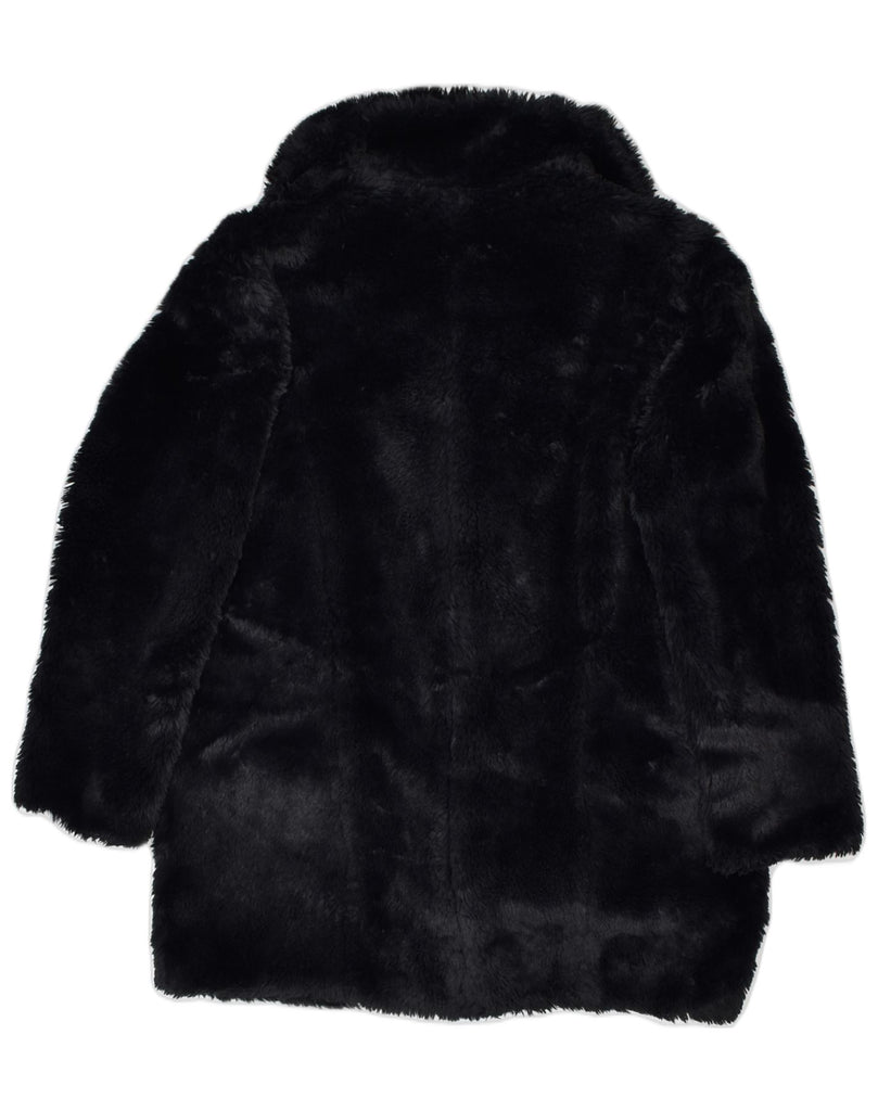 BOMBOOGIE Womens Oversized Faux Fur Overcoat US 4 Small Black Polyester | Vintage | Thrift | Second-Hand | Used Clothing | Messina Hembry 