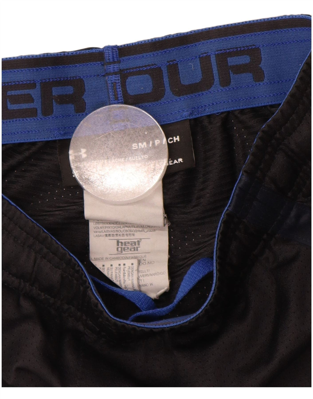 Under Armour Mens Heat Gear Sport Shorts Small  Black Colourblock Polyester